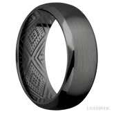 8 mm wide Domed Bevel Zirconium band
